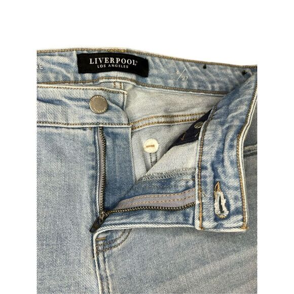 Liverpool Women’s 4 Hannah Cropped Flare Jeans Light Wash Fringe Denim - Picture 5 of 8